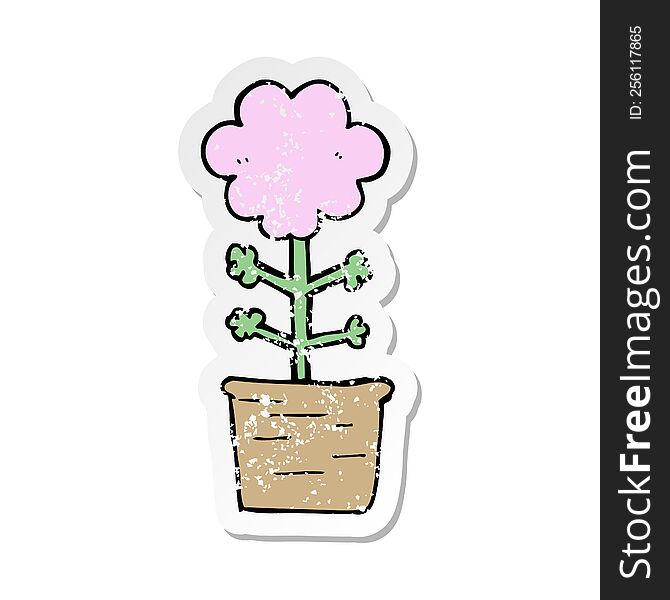 Distressed Sticker Of A Cute Cartoon Flower