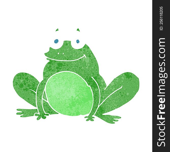 Retro Cartoon Happy Frog