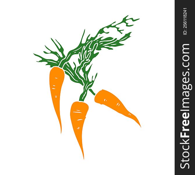 flat color style cartoon carrots