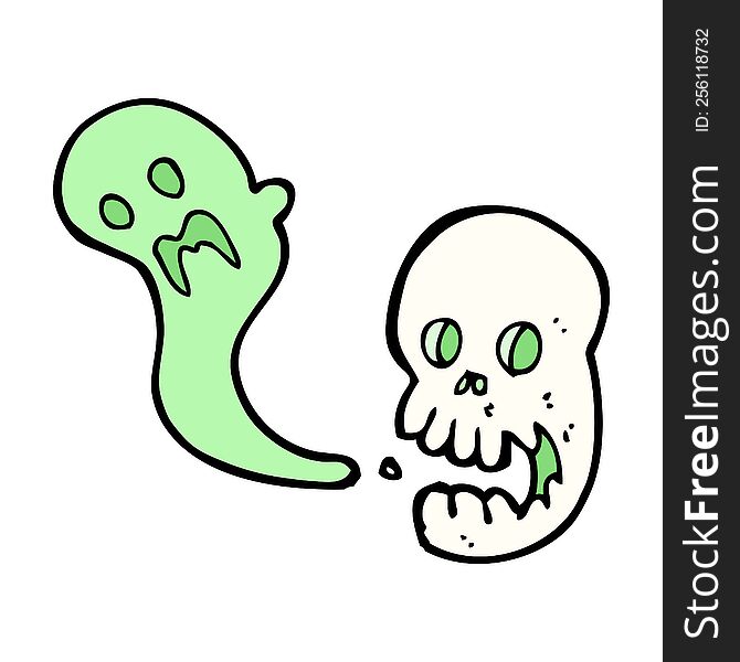 cartoon spooky skull