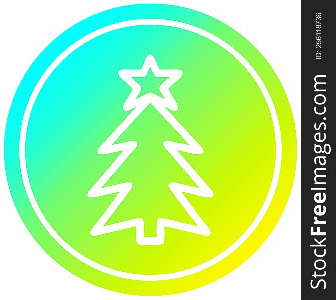 Christmas Tree Circular In Cold Gradient Spectrum