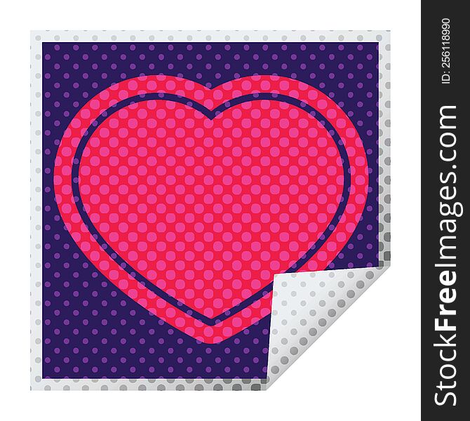 Heart Square Peeling Sticker