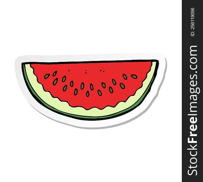 sticker of a cartoon watermelon slice