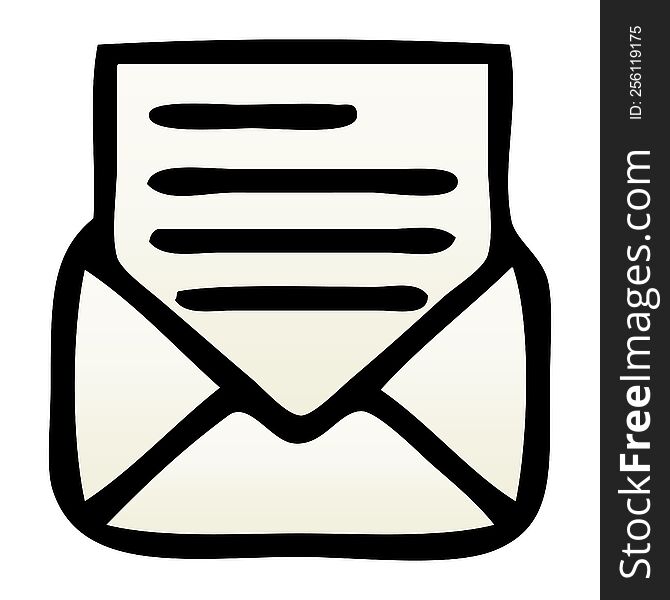 gradient shaded cartoon of a letter and envelope