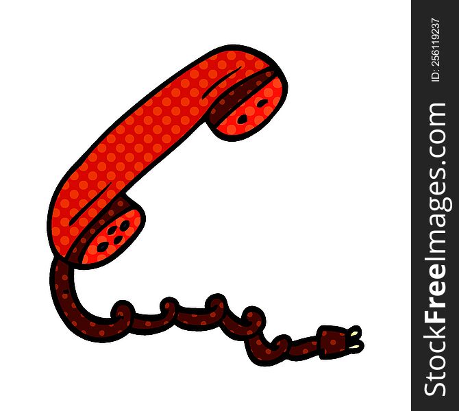 cartoon doodle telephone handset