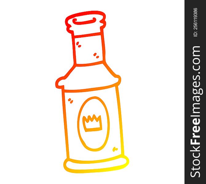 Warm Gradient Line Drawing Cartoon Alcoholic Drink