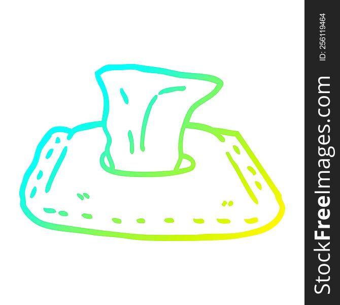 cold gradient line drawing of a cartoon toilet wipes