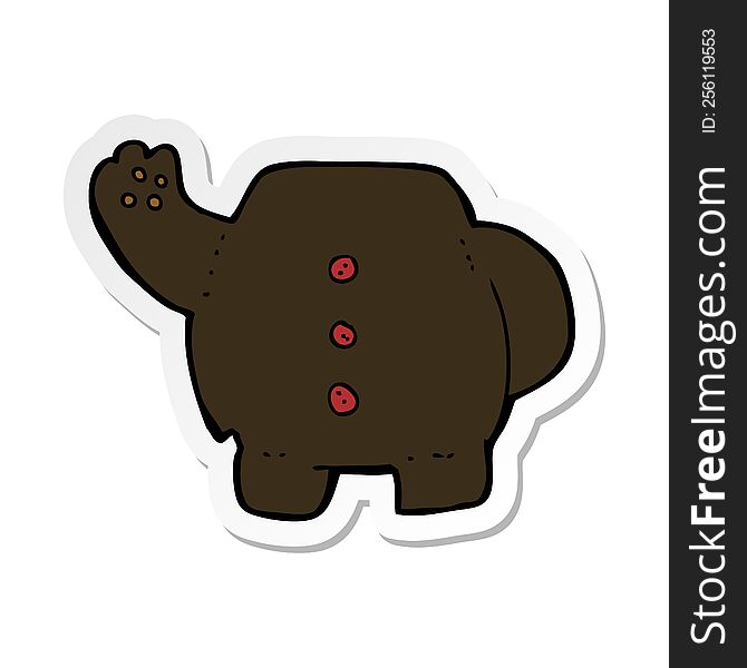 Sticker Of A Cartoon Black Bear Body