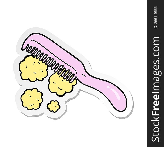 Sticker Of A Cartoon Comb