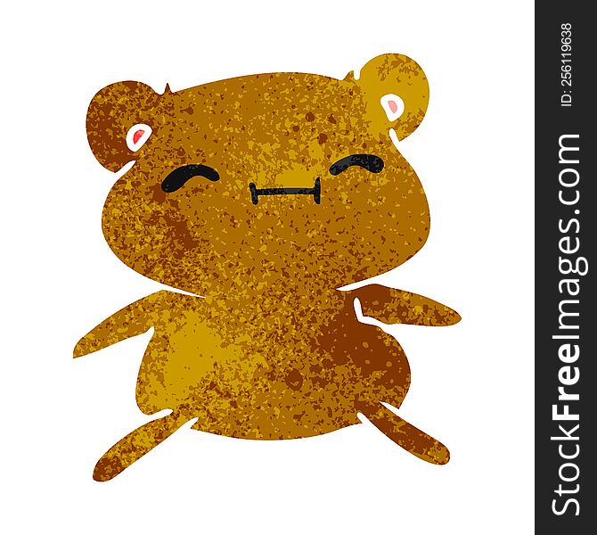 Retro Cartoon Kawaii Cute Teddy Bear