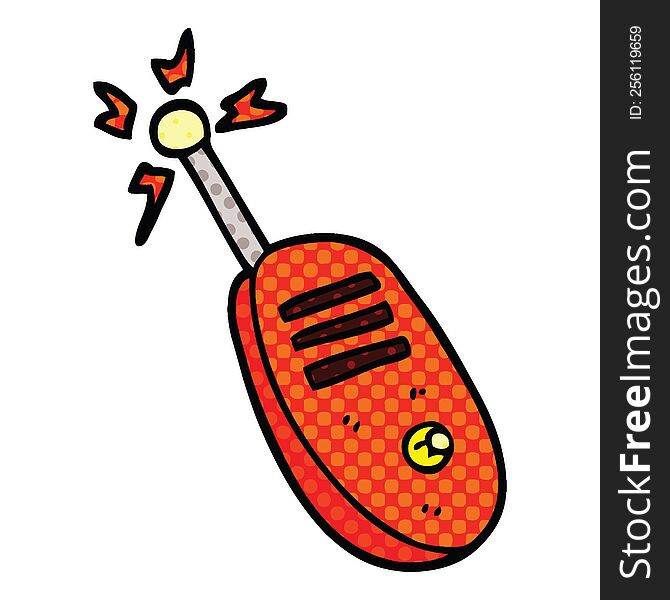 comic book style cartoon walkie talkie