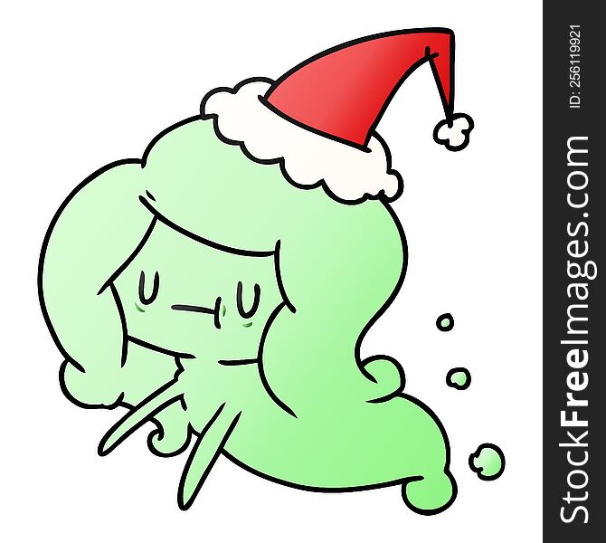Christmas Gradient Cartoon Of Kawaii Ghost
