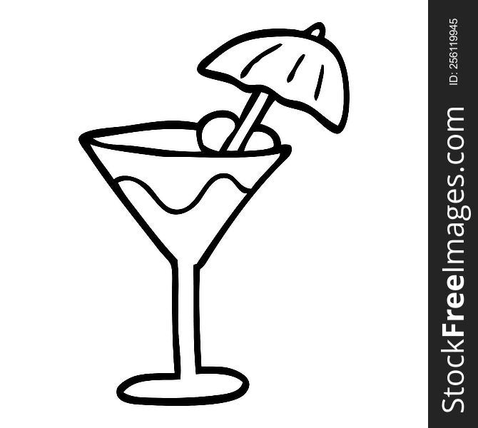 line drawing cartoon cocktail