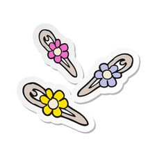 Sticker Of A Cartoon Hair Clips Royalty Free Stock Photography
