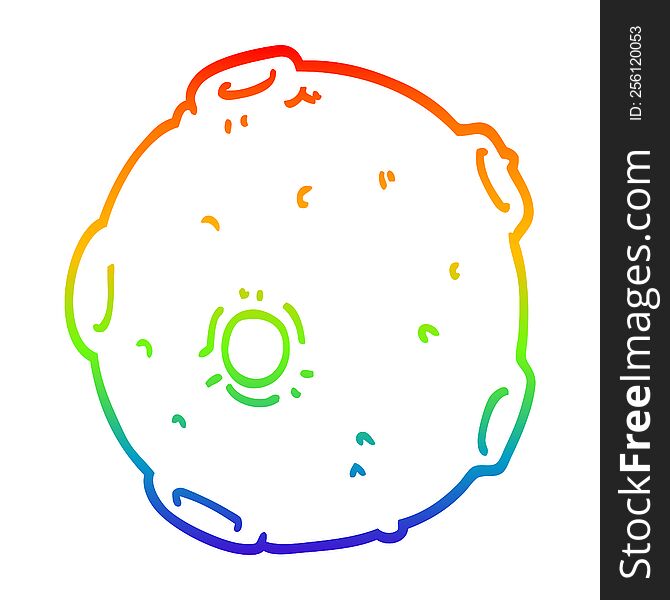Rainbow Gradient Line Drawing Cartoon Moon