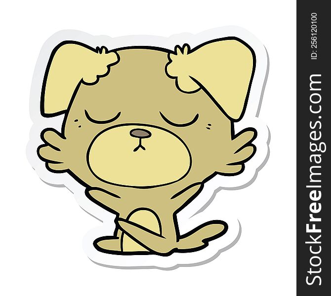 sticker of a cute cartoon dog
