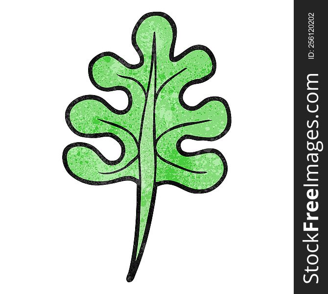 freehand textured cartoon leaf