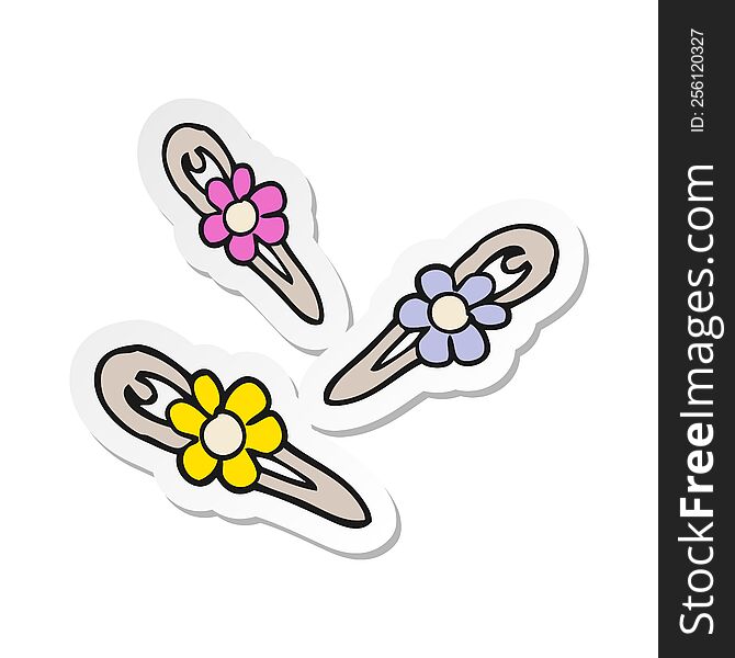 sticker of a cartoon hair clips