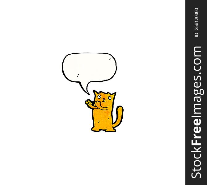 cartoon cat with speech bubble
