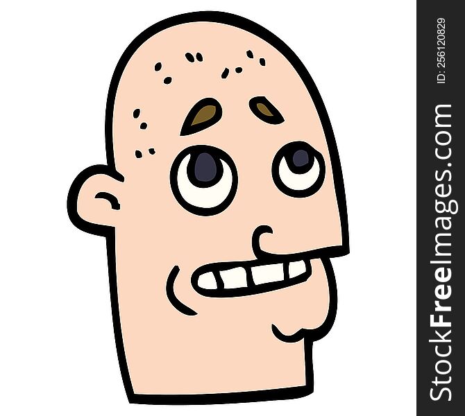 cartoon doodle bald man