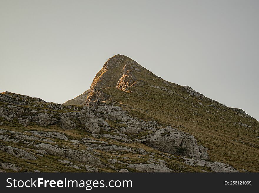 A scenic sunset on Mount Corchia in Apuan Alps