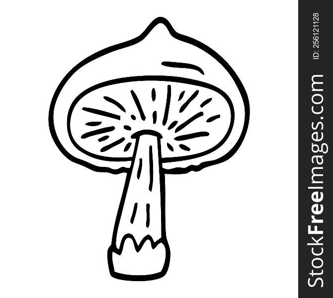 Line Drawing Cartoon Mushroom