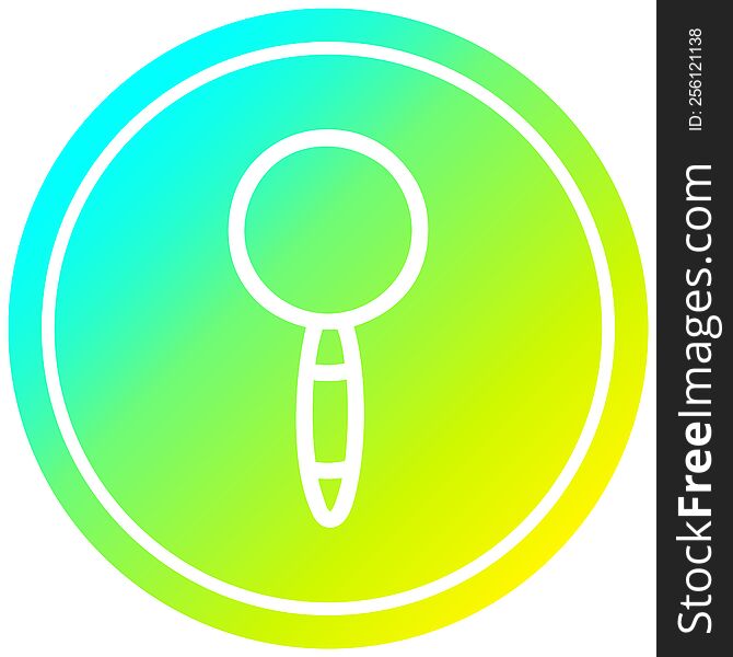 Magnifying Glass Circular In Cold Gradient Spectrum