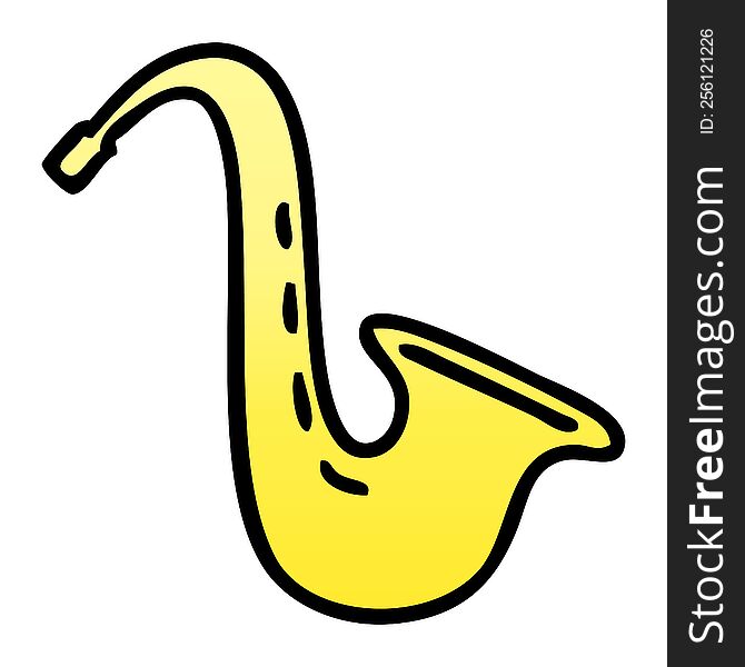 gradient shaded cartoon of a musical saxophone