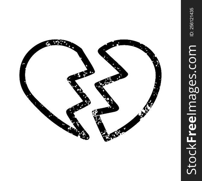 broken heart distressed icon symbol