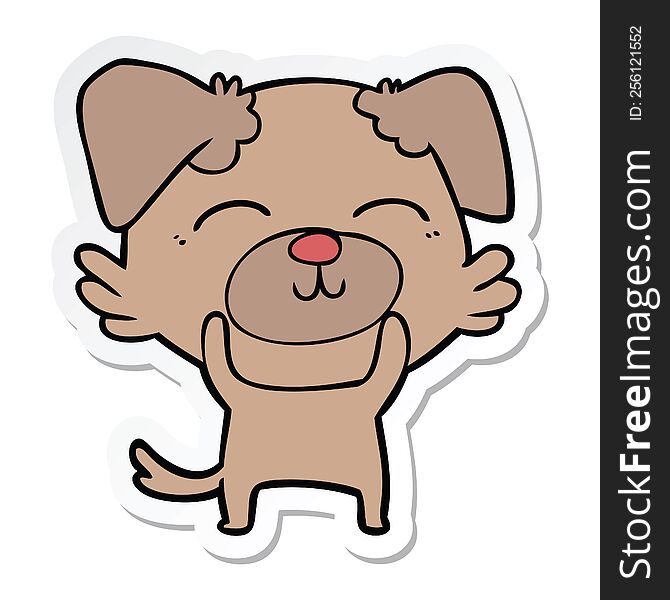 sticker of a cartoon dog