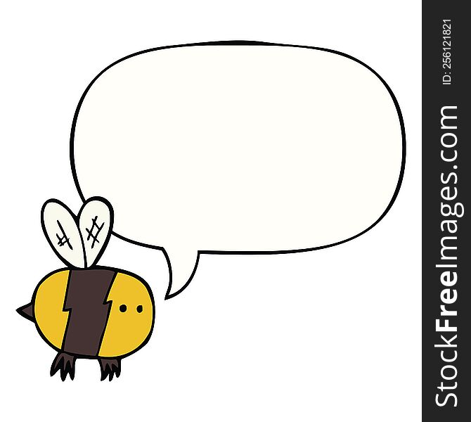 cartoon bee with speech bubble. cartoon bee with speech bubble
