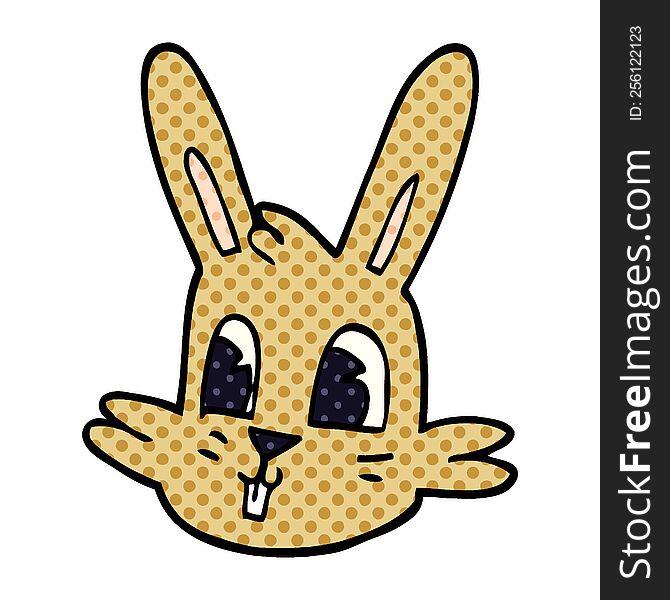 Cartoon Doodle Bunny Face