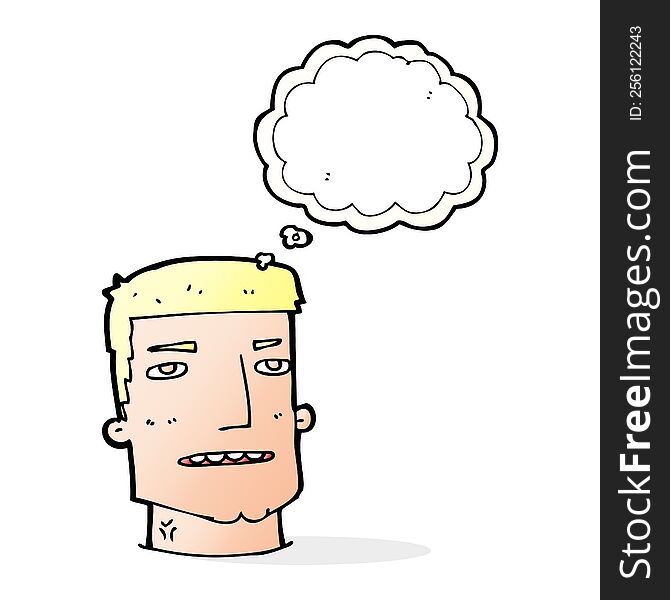 Cartoon Male Head With Thought Bubble