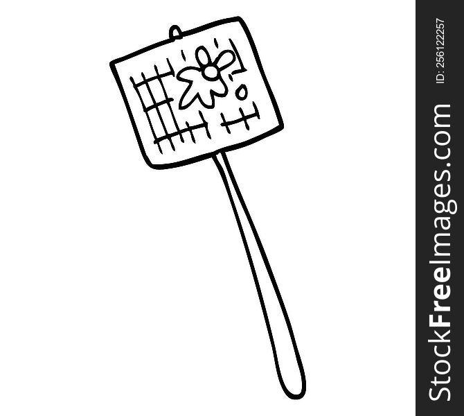 Line Drawing Cartoon Fly Swatter