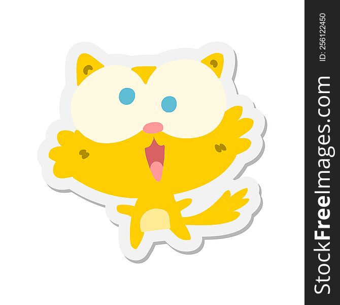 Crazy Cartoon Cat Sticker