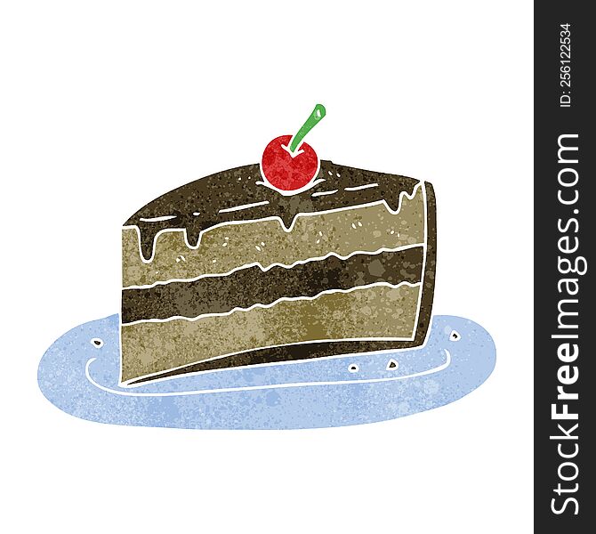 retro cartoon slice of cake