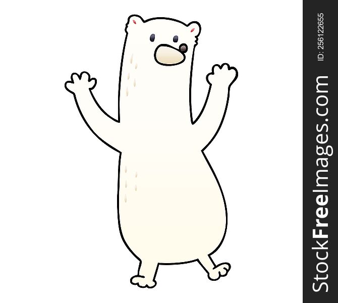 gradient shaded quirky cartoon polar bear. gradient shaded quirky cartoon polar bear