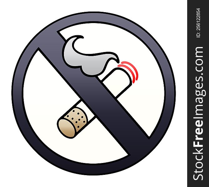 gradient shaded cartoon no smoking allowed sign