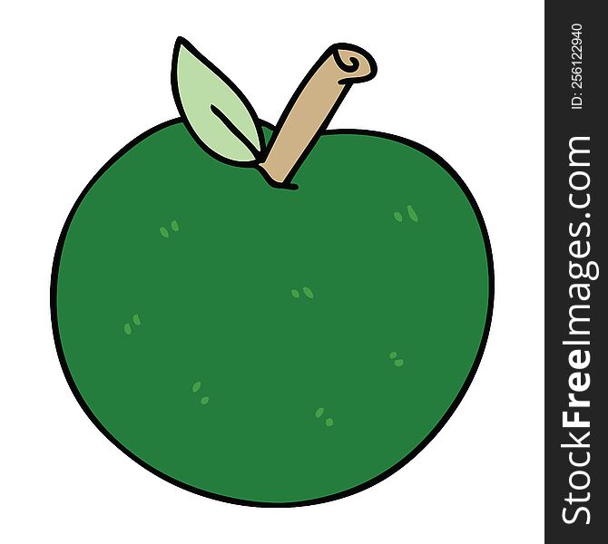 Quirky Hand Drawn Cartoon Apple
