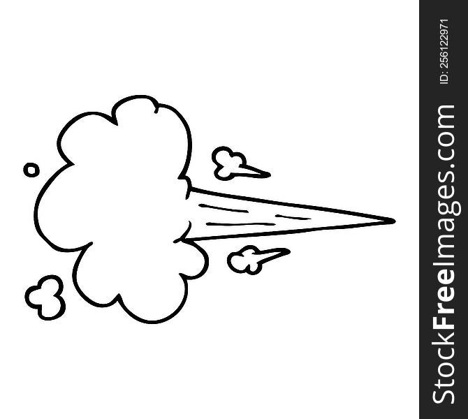 Line Drawing Cartoon Whooshing Cloud