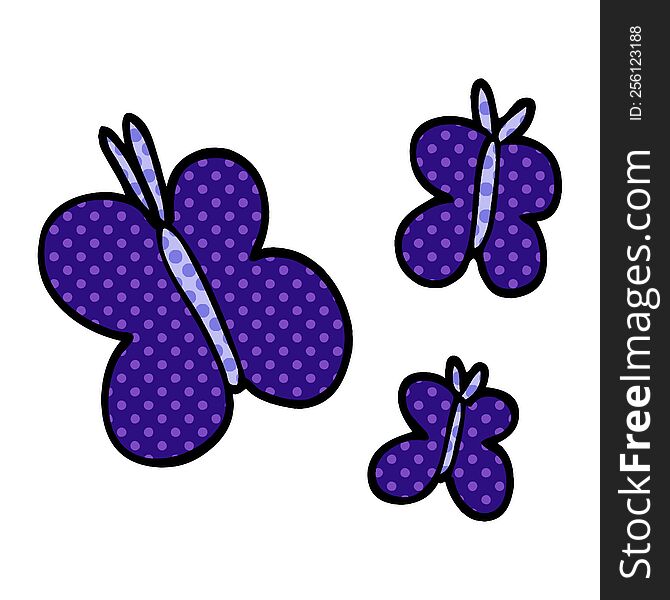 Cartoon Doodle Butterflies