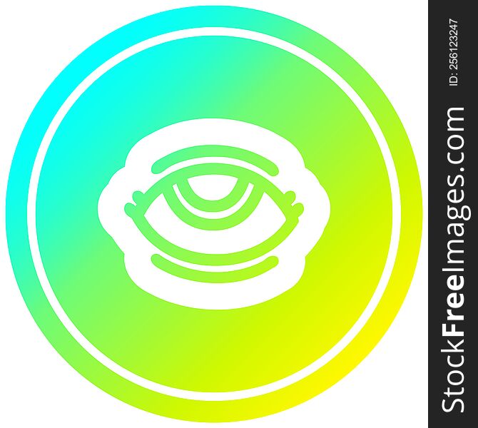 eye with cool gradient finish circular icon with cool gradient finish. eye with cool gradient finish circular icon with cool gradient finish