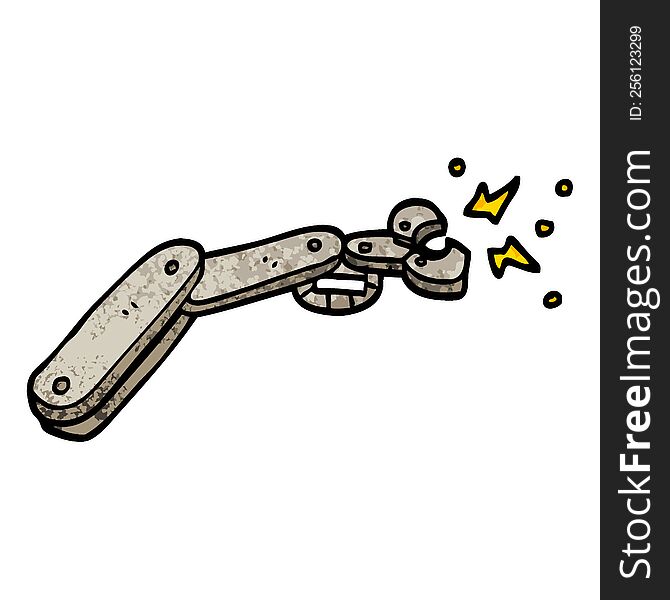 Grunge Textured Illustration Cartoon Robot Arm