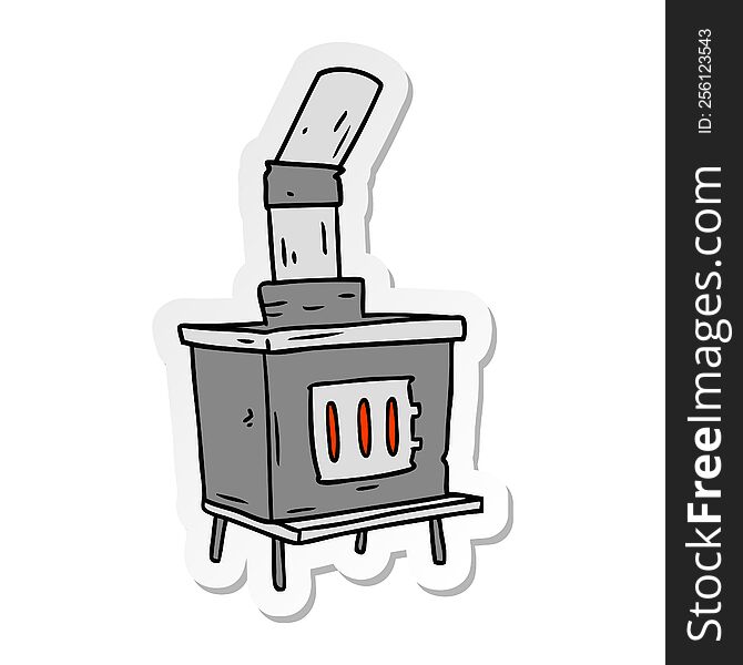 Sticker Cartoon Doodle Of A House Furnace