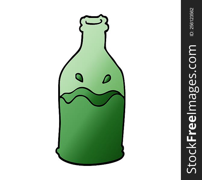 cartoon doodle green bottle