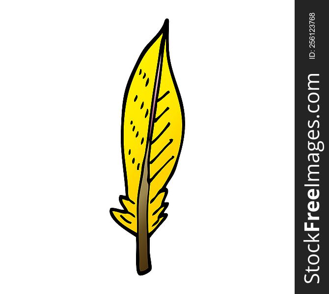 Cartoon Doodle Golden Feather