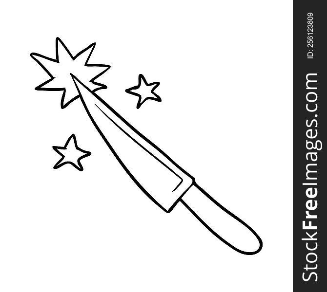 line drawing of a sharp kitchen knife. line drawing of a sharp kitchen knife
