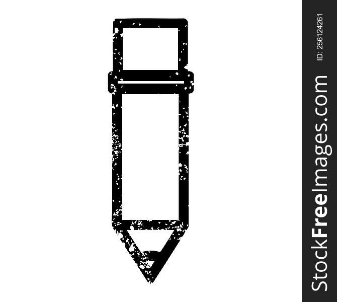Simple Pencil Distressed Icon