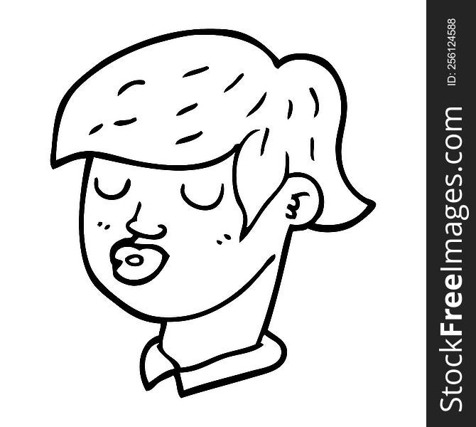 line drawing cartoon content face