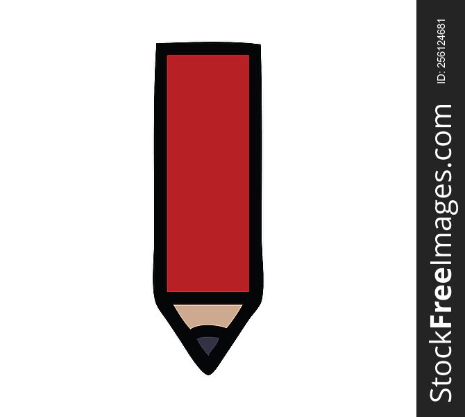 cute cartoon of a red pencil. cute cartoon of a red pencil
